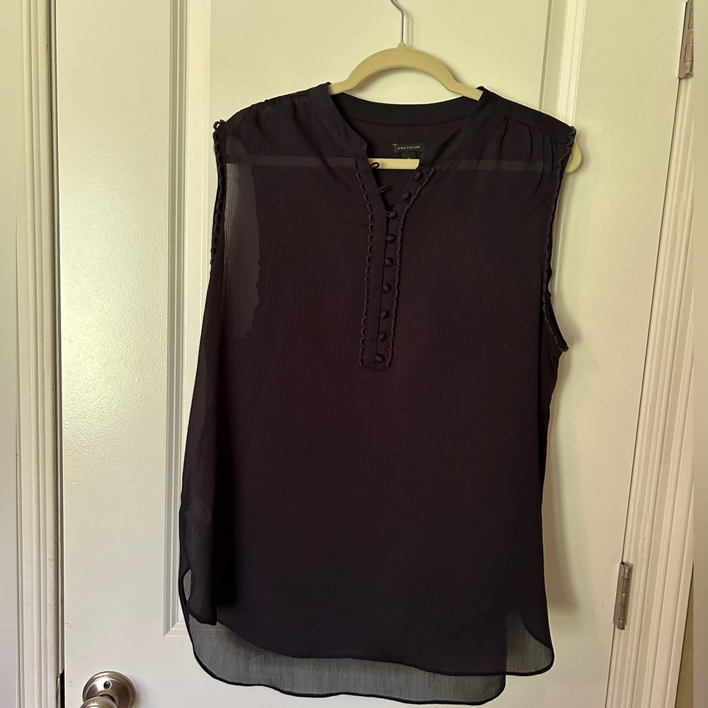 Ann Taylor Sheer Sleeveless Blouse